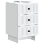 vidaXL Nočný stolík Biela 43 x 41 x 66,5 cm Kompozitné drevo – Obrázok 2
