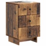 vidaXL Nočný stolík Staré drevo 43 x 41 x 66,5 cm Kompozitné drevo – Obrázok 2