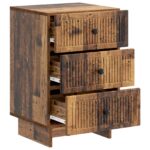 vidaXL Nočný stolík Staré drevo 43 x 41 x 66,5 cm Kompozitné drevo – Obrázok 3