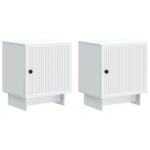 vidaXL Nočný stolík 2 pcs Biela 43 x 34,5 x 50 cm Kompozitné drevo