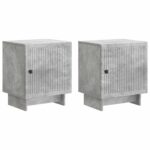 vidaXL Nočný stolík 2 pcs Betónovo sivá 43 x 34,5 x 50 cm