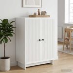 vidaXL Servírovacia skriňa Biela 66 x 34,5 x 90 cm Kompozitné drevo