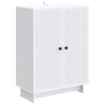 vidaXL Servírovacia skriňa Biela 66 x 34,5 x 90 cm Kompozitné drevo – Obrázok 2