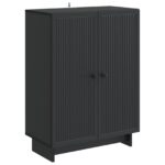 vidaXL Servírovacia skriňa Čierna 66 x 34,5 x 90 cm Kompozitné drevo – Obrázok 2