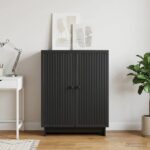 vidaXL Servírovacia skriňa Čierna 66 x 34,5 x 90 cm Kompozitné drevo – Obrázok 4