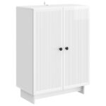 vidaXL Servírovacia skriňa Biela s vysokým leskom 66 x 34,5 x 90 cm – Obrázok 2