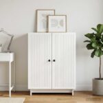 vidaXL Servírovacia skriňa Biela s vysokým leskom 66 x 34,5 x 90 cm – Obrázok 4