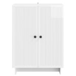 vidaXL Servírovacia skriňa Biela s vysokým leskom 66 x 34,5 x 90 cm – Obrázok 6