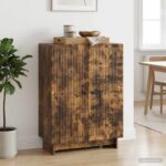 vidaXL Servírovacia skriňa Dymový dub 66 x 34,5 x 90 cm – Obrázok 4