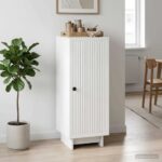 vidaXL Servírovacia skriňa Biela 33 x 34,5 x 90 cm Kompozitné drevo – Obrázok 4