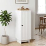 vidaXL Servírovacia skriňa Biela s vysokým leskom 33 x 34,5 x 90 cm – Obrázok 4