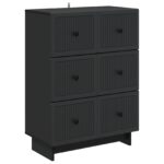 vidaXL Zásuvkový kabinet Čierna 66 x 34,5 x 90 cm Kompozitné drevo
