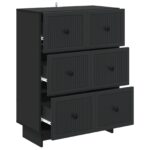 vidaXL Zásuvkový kabinet Čierna 66 x 34,5 x 90 cm Kompozitné drevo – Obrázok 3