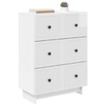 vidaXL Zásuvkový kabinet Biela s vysokým leskom 66 x 34,5 x 90 cm – Obrázok 2