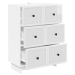 vidaXL Zásuvkový kabinet Biela s vysokým leskom 66 x 34,5 x 90 cm – Obrázok 3