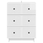 vidaXL Zásuvkový kabinet Biela s vysokým leskom 66 x 34,5 x 90 cm – Obrázok 4