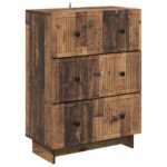 vidaXL Zásuvkový kabinet Staré drevo 66 x 34,5 x 90 cm