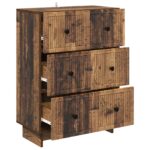 vidaXL Zásuvkový kabinet Staré drevo 66 x 34,5 x 90 cm – Obrázok 3