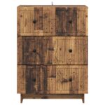 vidaXL Zásuvkový kabinet Staré drevo 66 x 34,5 x 90 cm – Obrázok 4