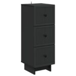 vidaXL Zásuvkový kabinet Čierna 33 x 34,5 x 90 cm Kompozitné drevo