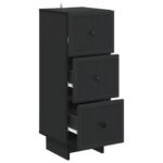 vidaXL Zásuvkový kabinet Čierna 33 x 34,5 x 90 cm Kompozitné drevo – Obrázok 3