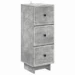 vidaXL Zásuvkový kabinet Betónovo sivá 33 x 34,5 x 90 cm
