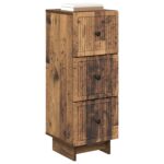vidaXL Zásuvkový kabinet Staré drevo 33 x 34,5 x 90 cm – Obrázok 2
