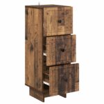 vidaXL Zásuvkový kabinet Staré drevo 33 x 34,5 x 90 cm – Obrázok 3