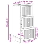 vidaXL Zásuvkový kabinet Staré drevo 33 x 34,5 x 90 cm – Obrázok 9