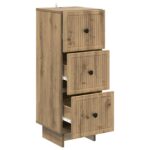 vidaXL Zásuvkový kabinet Dub artisan 33 x 34,5 x 90 cm – Obrázok 3
