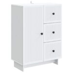 vidaXL Servírovacia skriňa Biela 66 x 34,5 x 90 cm Kompozitné drevo – Obrázok 2