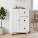 vidaXL Servírovacia skriňa Biela 66 x 34,5 x 90 cm Kompozitné drevo – Obrázok 4