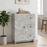 vidaXL Servírovacia skriňa so zásuvkou Betónovo sivá 66 x 34,5 x 90 cm