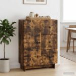 vidaXL Servírovacia skriňa so zásuvkou Dymový dub 66 x 34,5 x 90 cm
