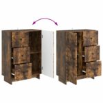 vidaXL Servírovacia skriňa so zásuvkou Dymový dub 66 x 34,5 x 90 cm – Obrázok 10