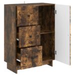 vidaXL Servírovacia skriňa so zásuvkou Dymový dub 66 x 34,5 x 90 cm – Obrázok 5