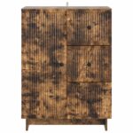 vidaXL Servírovacia skriňa so zásuvkou Dymový dub 66 x 34,5 x 90 cm – Obrázok 6