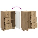 vidaXL Servírovacia skriňa so zásuvkou Dub artisan 66 x 34,5 x 90 cm – Obrázok 10