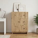 vidaXL Servírovacia skriňa so zásuvkou Dub artisan 66 x 34,5 x 90 cm – Obrázok 4