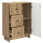 vidaXL Servírovacia skriňa so zásuvkou Dub artisan 66 x 34,5 x 90 cm – Obrázok 5