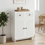 vidaXL Servírovacia skriňa Biela 66 x 34,5 x 90 cm Kompozitné drevo