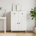 vidaXL Servírovacia skriňa Biela 66 x 34,5 x 90 cm Kompozitné drevo – Obrázok 4