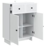 vidaXL Servírovacia skriňa Biela 66 x 34,5 x 90 cm Kompozitné drevo – Obrázok 5