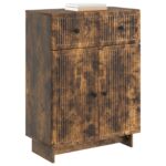 vidaXL Servírovacia skriňa so zásuvkou Dymový dub 66 x 34,5 x 90 cm – Obrázok 3