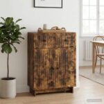 vidaXL Servírovacia skriňa so zásuvkou Dymový dub 66 x 34,5 x 90 cm – Obrázok 4