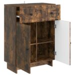 vidaXL Servírovacia skriňa so zásuvkou Dymový dub 66 x 34,5 x 90 cm – Obrázok 5