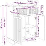 vidaXL Servírovacia skriňa so zásuvkou Sivá sonoma 66 x 34,5 x 90 cm – Obrázok 11
