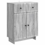 vidaXL Servírovacia skriňa so zásuvkou Sivá sonoma 66 x 34,5 x 90 cm – Obrázok 2