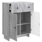 vidaXL Servírovacia skriňa so zásuvkou Sivá sonoma 66 x 34,5 x 90 cm – Obrázok 5