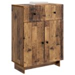 vidaXL Servírovacia skriňa so zásuvkou Staré drevo 66 x 34,5 x 90 cm – Obrázok 3